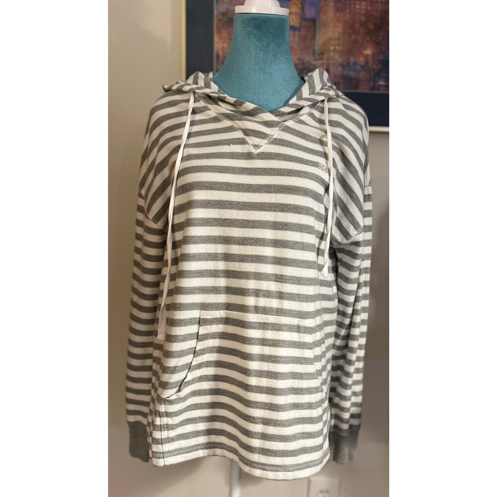 Ralph Lauren striped hooded, long sleeve shirt with front pocket￼